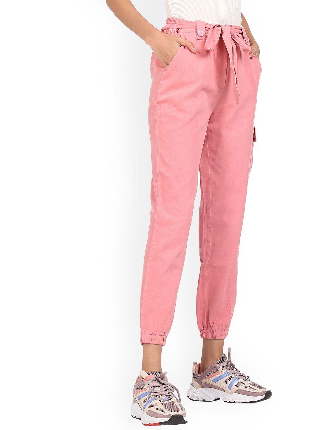 sugr women pink joggers trousers