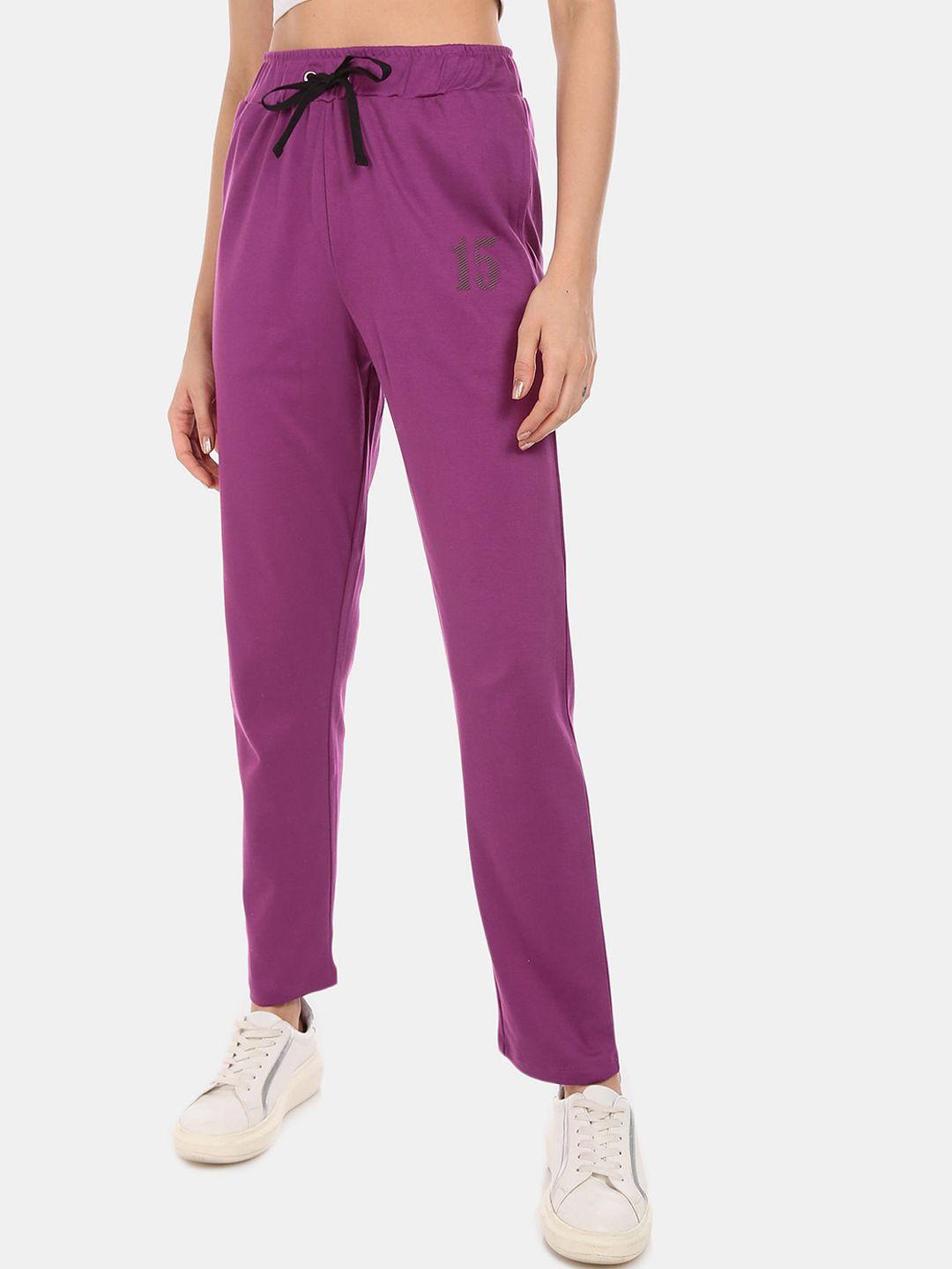 sugr women purple solid track pants