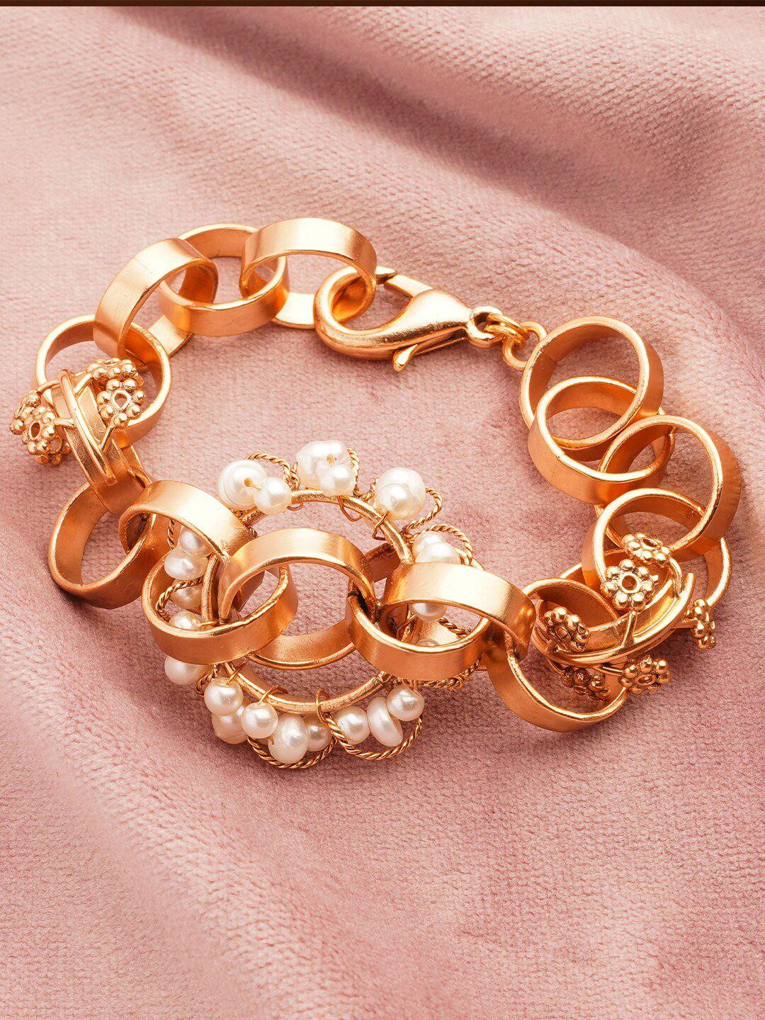 suhani pittie women pearls gold-plated link bracelet