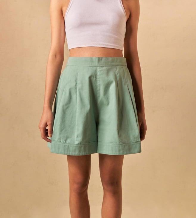 sui green holiday the ocean tide organic cotton shorts