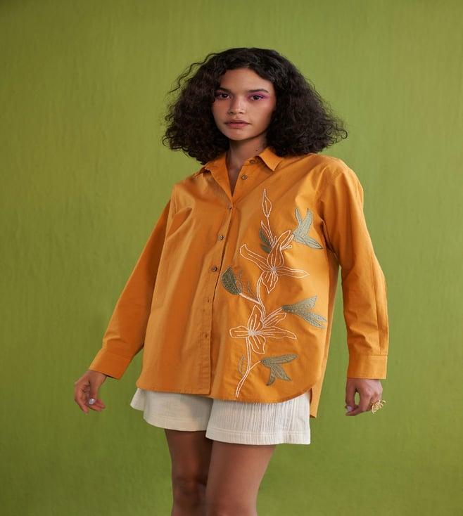 sui orange summer joy organic cotton shirt