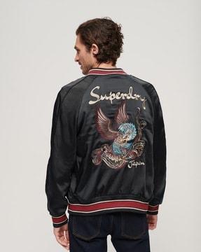 suikajan embroidered mazarine bomber jacket
