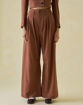 suiting flared pleated trousers