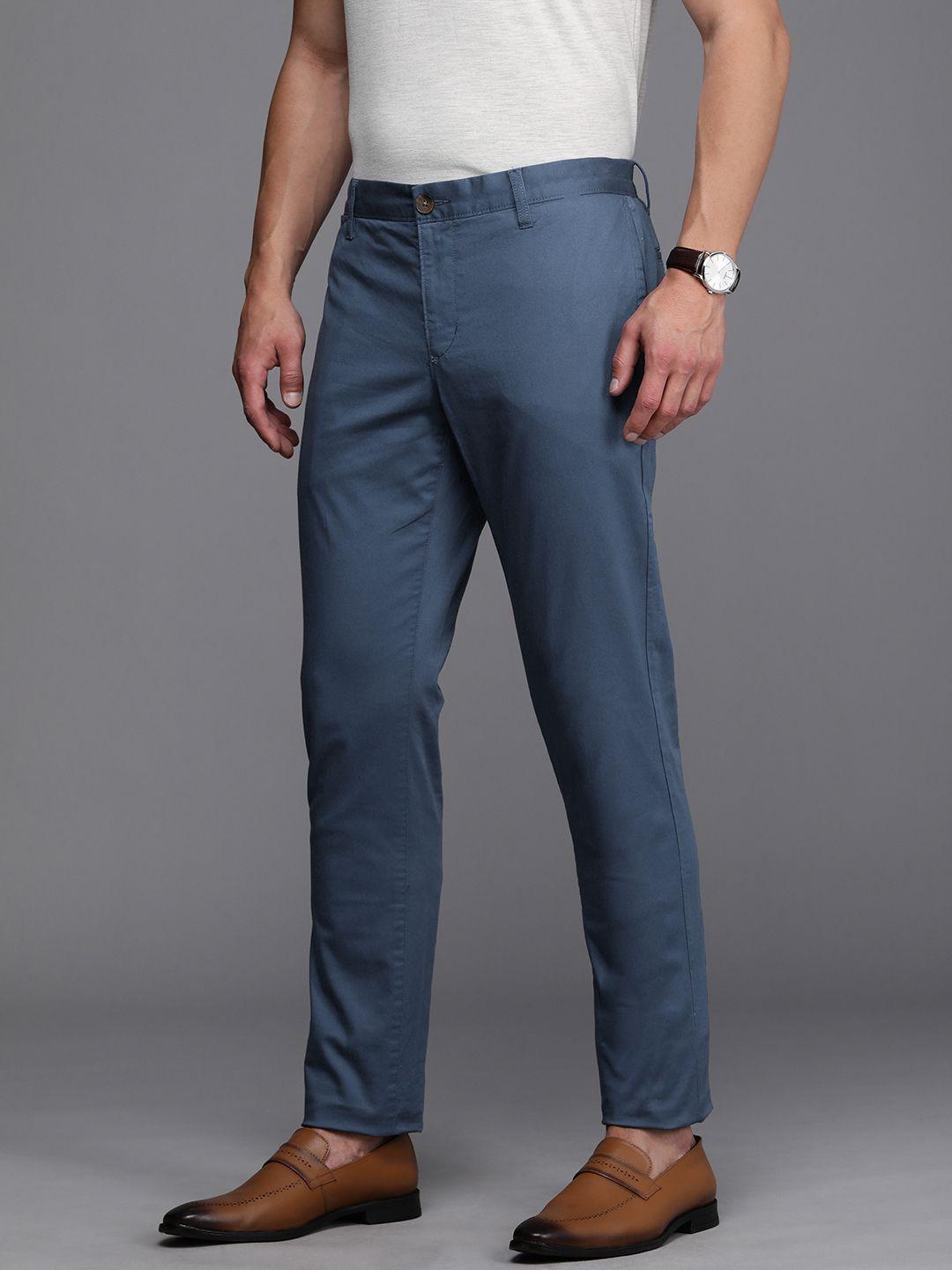 suitltd men blue slim fit chinos trousers