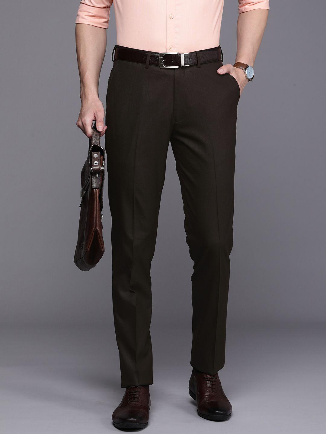 suitltd men smart mid-rise slim fit formal trousers