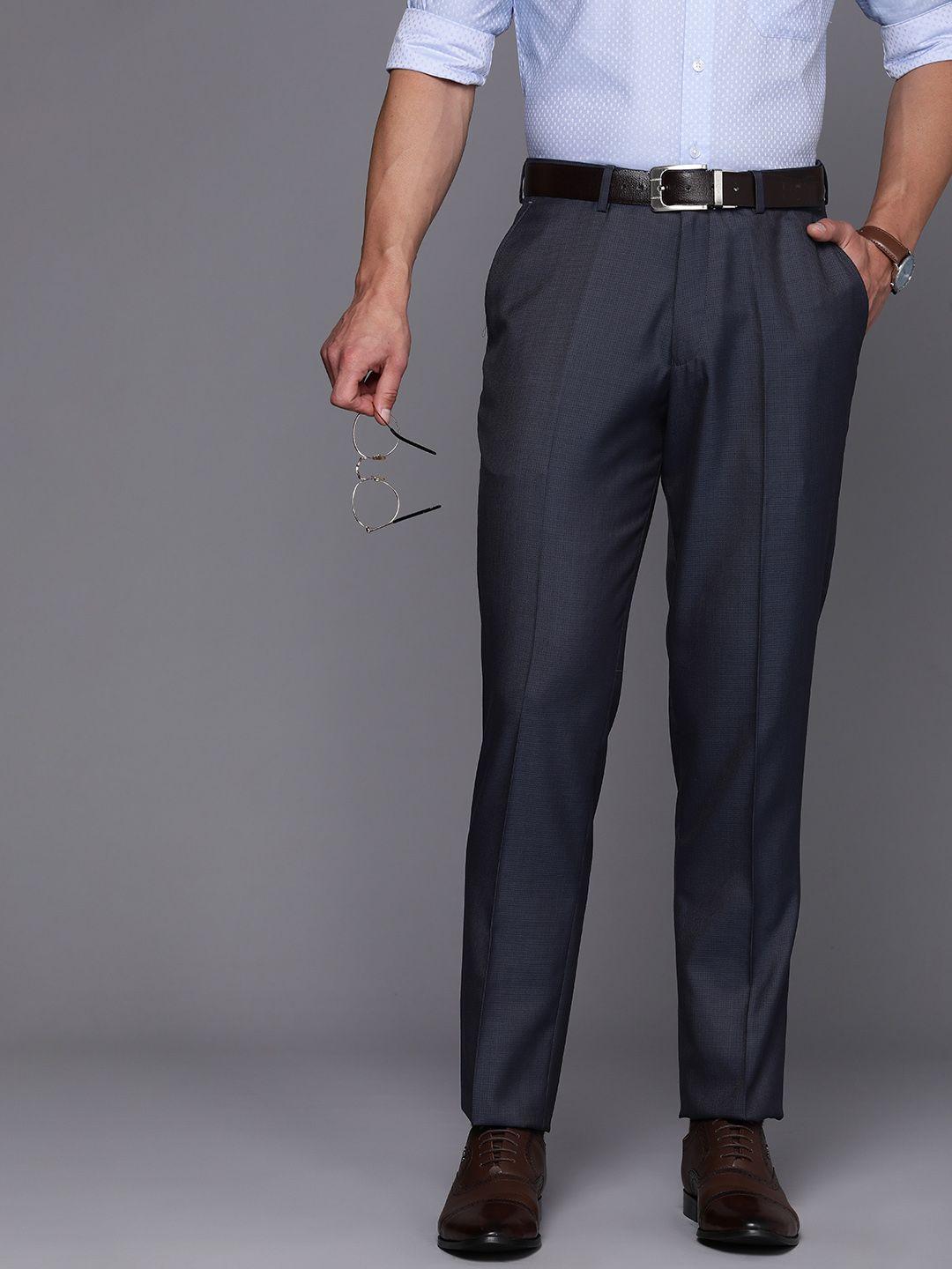 suitltd men smart solid slim fit formal trousers