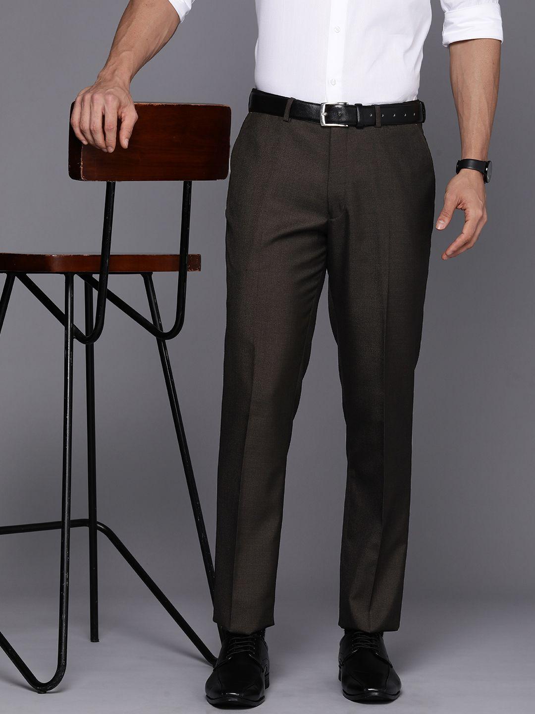 suitltd men smart solid slim fit formal trousers