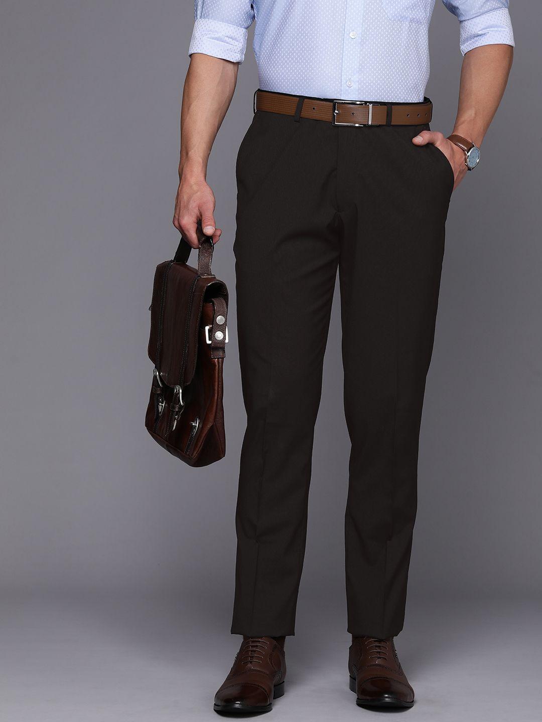 suitltd men smart solid slim fit formal trousers