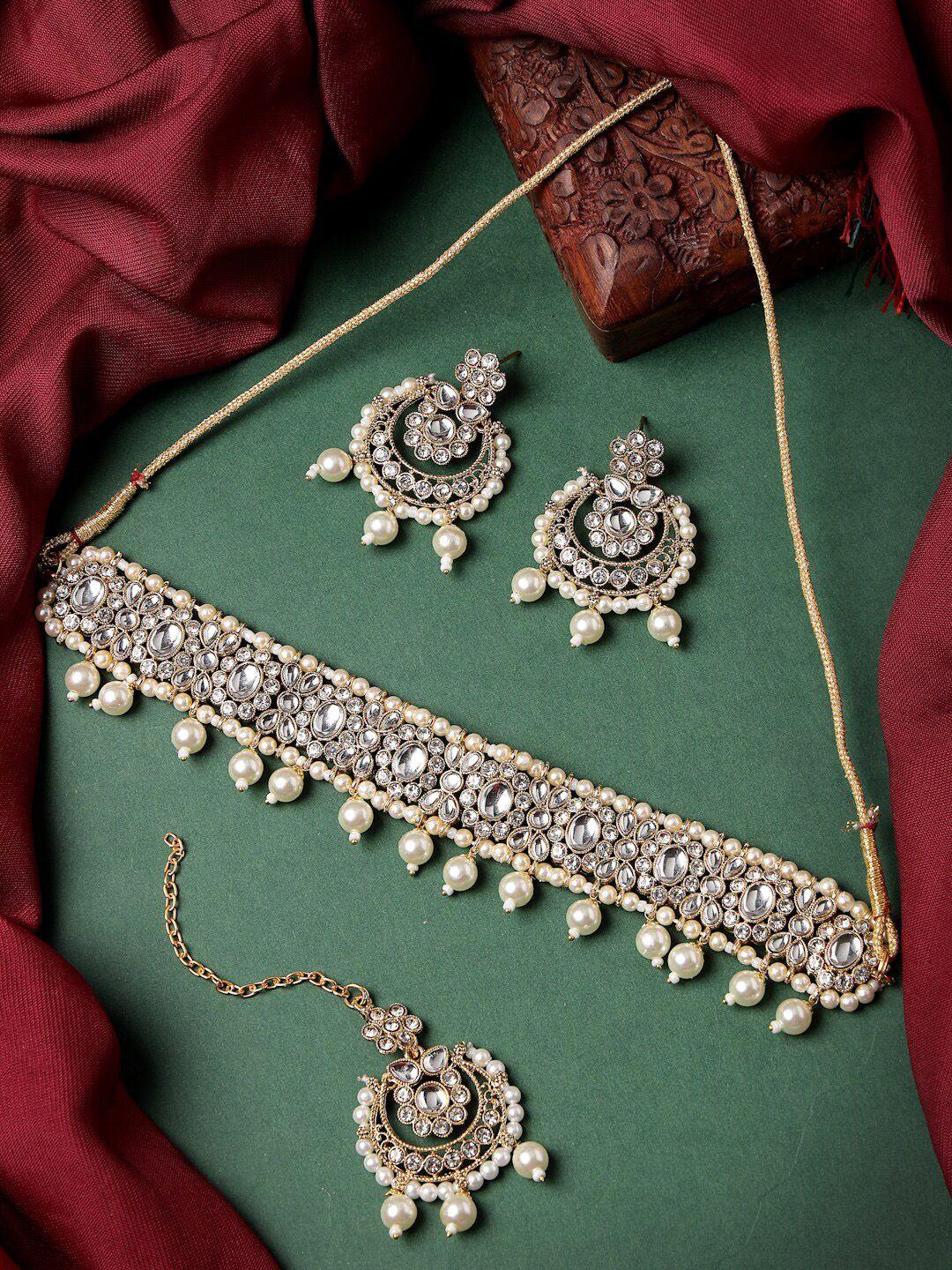 sukkhi gold plated & kundan studded jewellery set