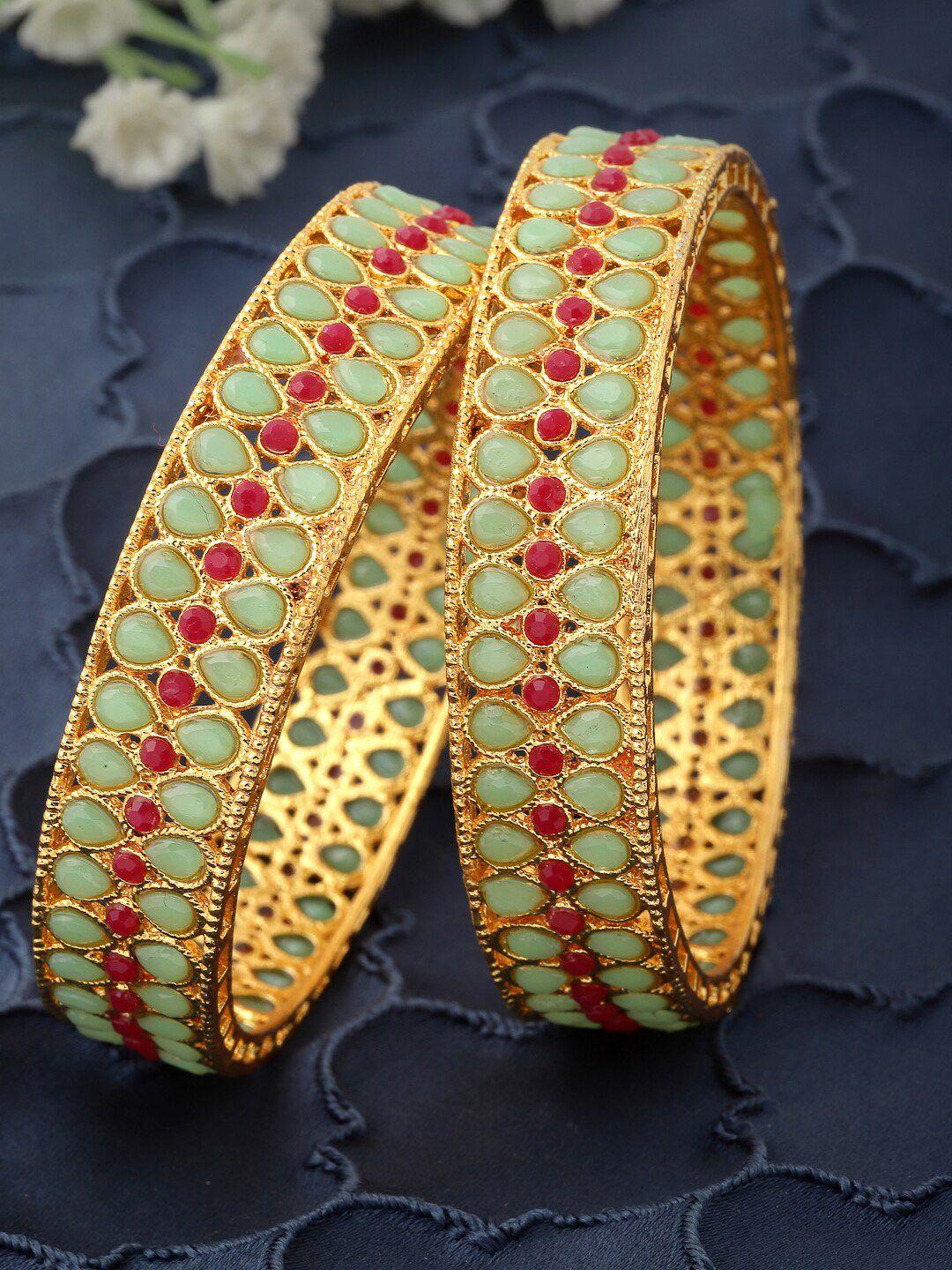 sukkhi set of 2 gold plated stones studded bangles
