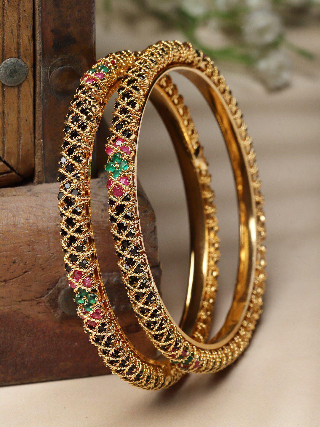 sukkhi set of 2 gold-plated bangles