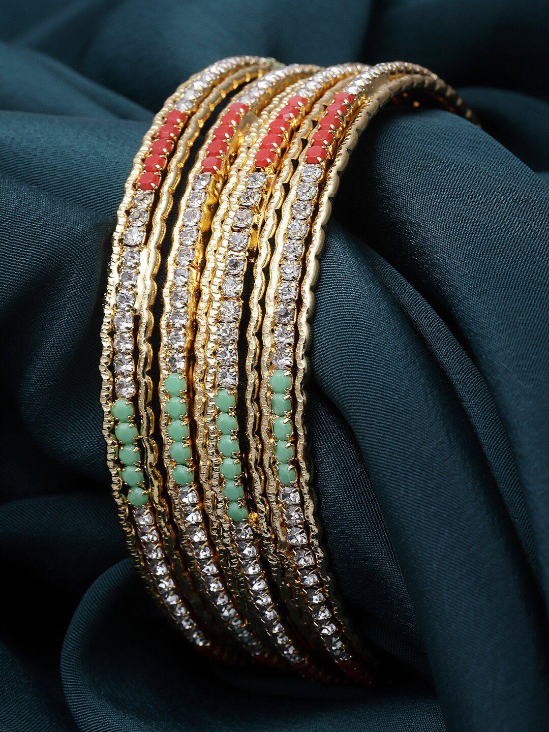 sukkhi set of 4 gold-plated ad-studded bangles