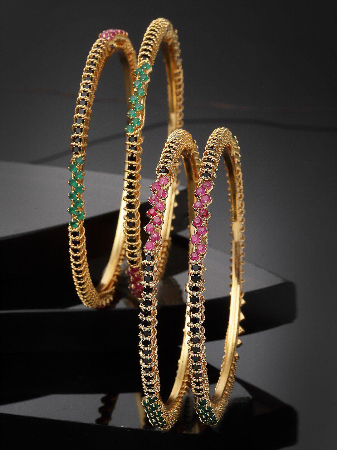 sukkhi set of 4 gold-plated bracelet bangle