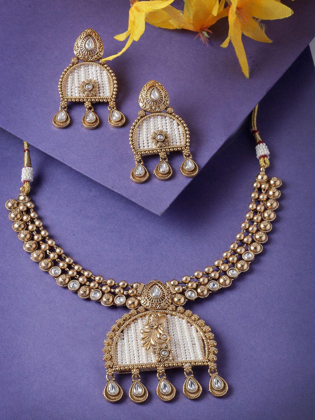 sukkhi gold plated & stone studded jewellery set