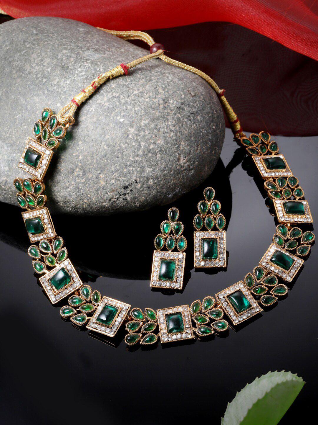 sukkhi gold-plated american diamond jewellery set