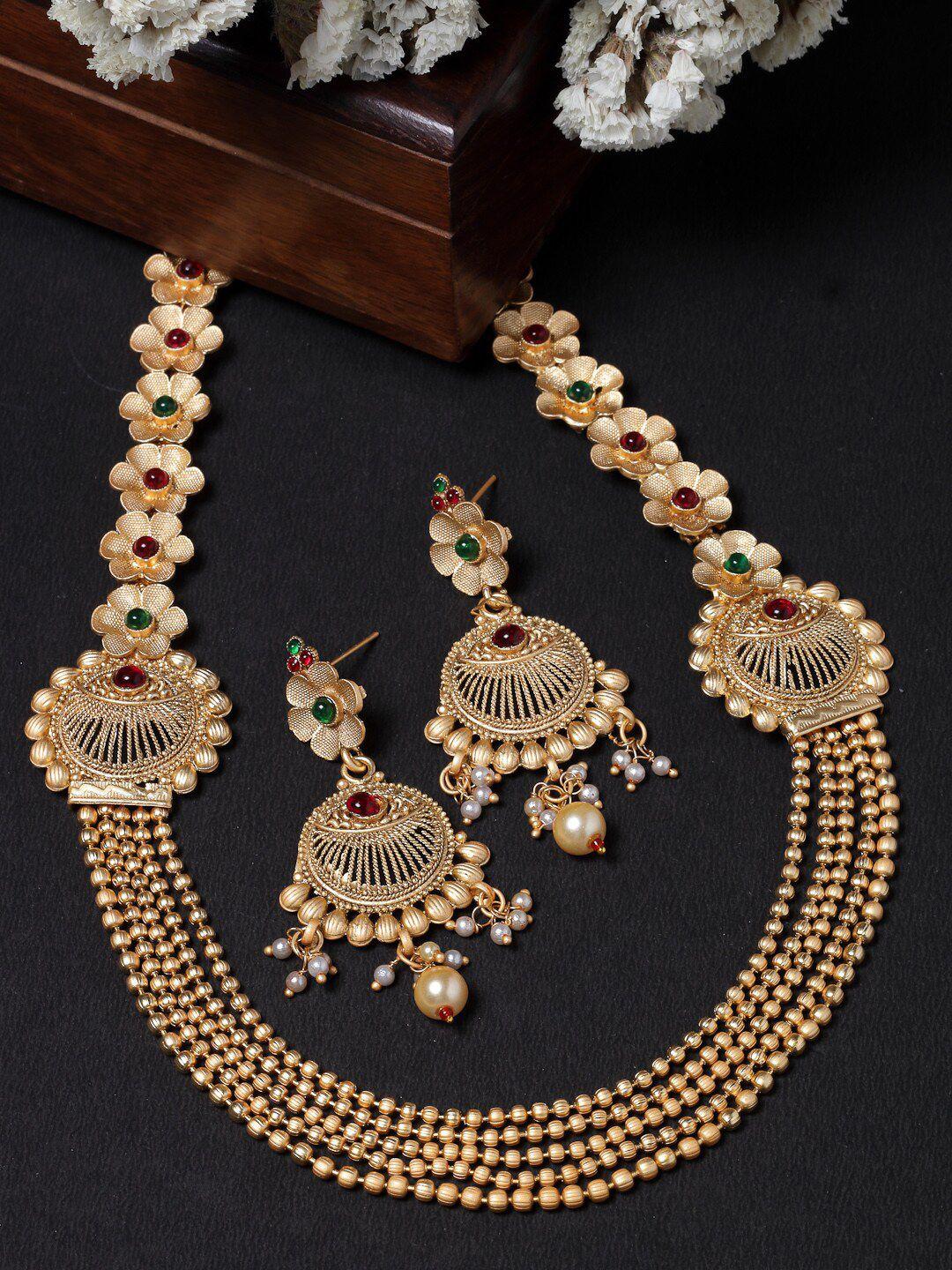 sukkhi gold-plated kundan-studded jewellery set