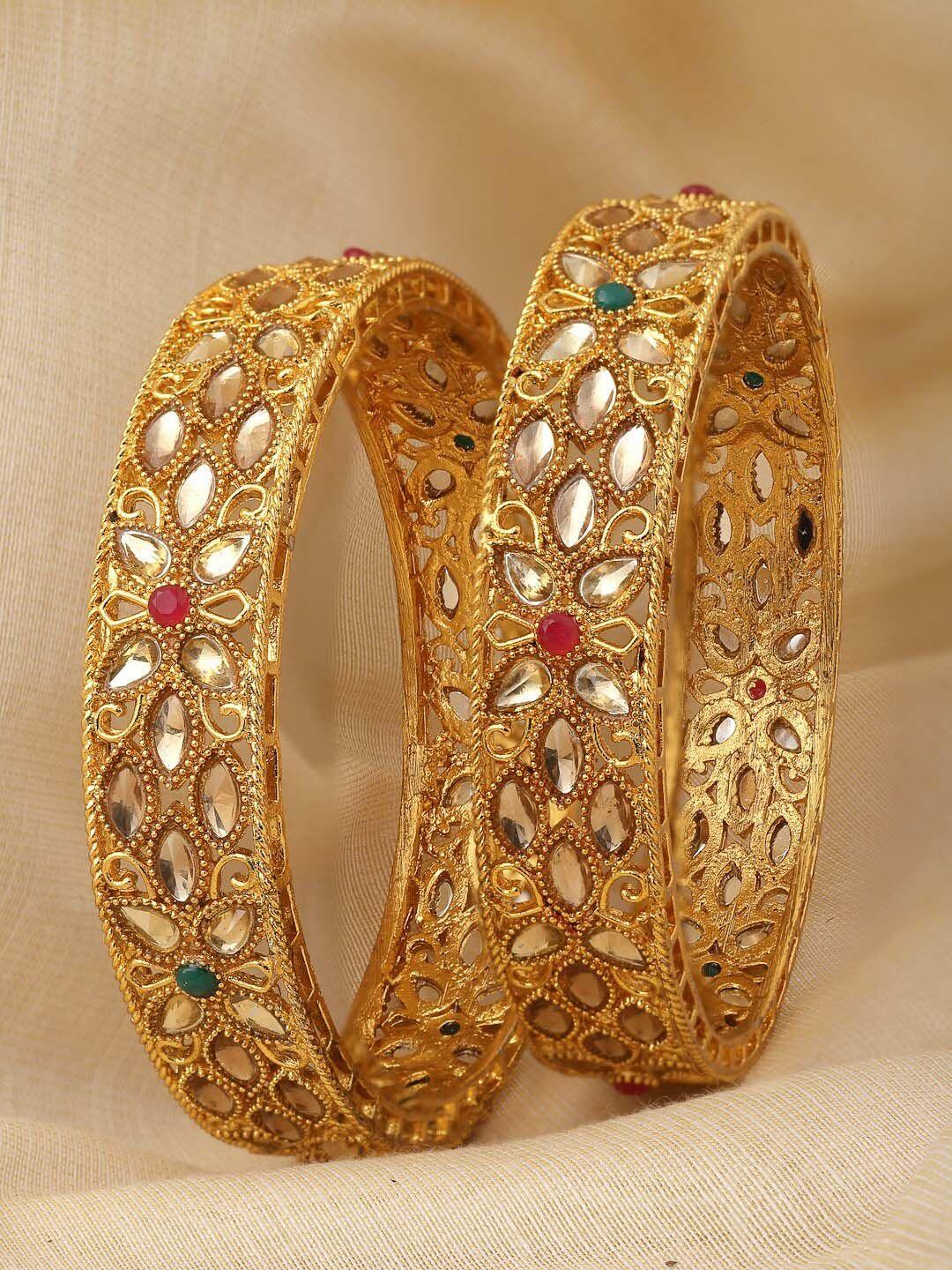 sukkhi set of 2 gold-plated bangles