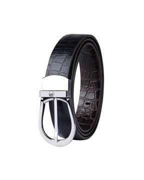 sullivan croc-embossed leather reversible belt