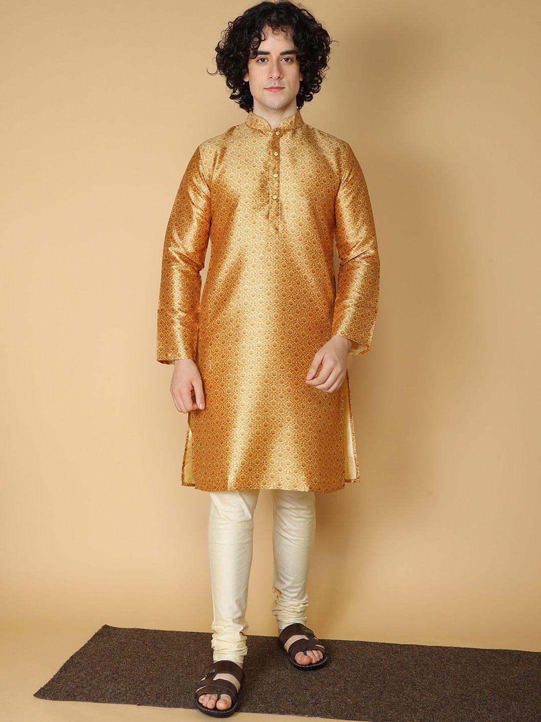 sultan the king of kurta ethnic motifs printed mandarin collar straight kurta & churidar