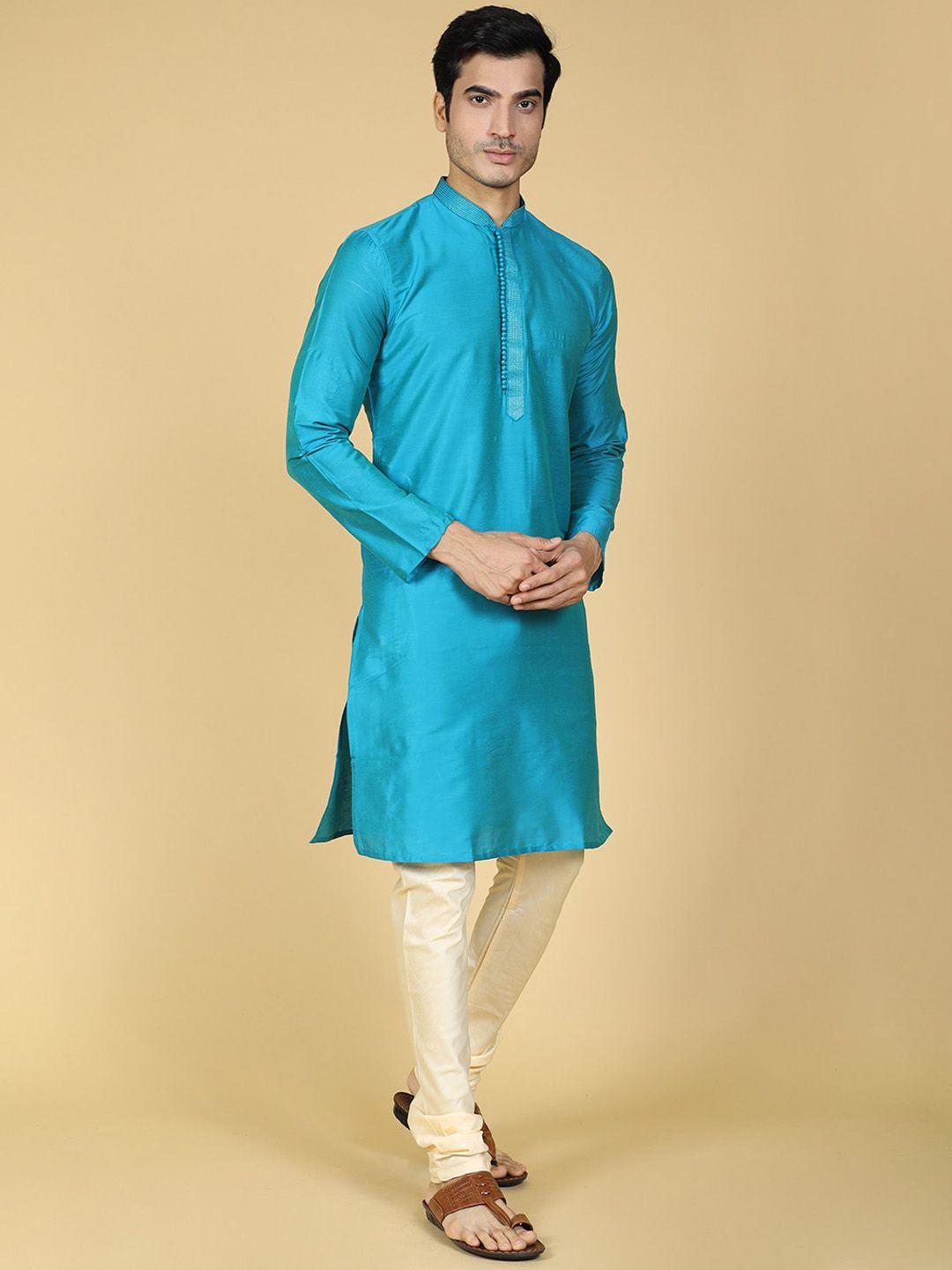 sultan the king of kurta mandarin collar regular kurta with churidar