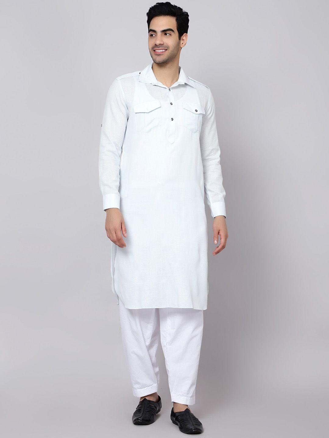 sultan the king of kurta men blue regular kurta with pyjamas