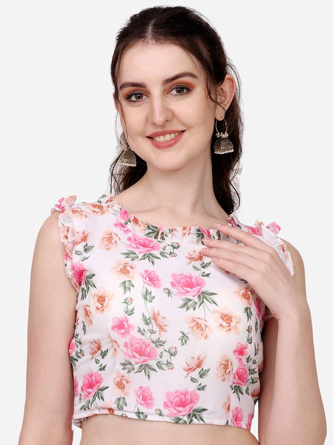 sumaira tex floral printed saree blouse