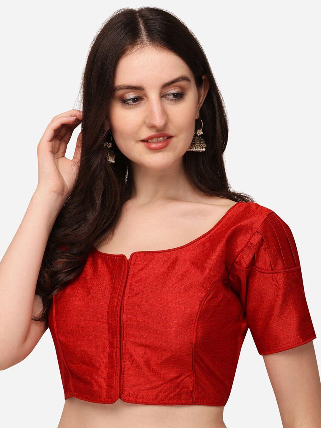 sumaira tex women red silk saree blouse