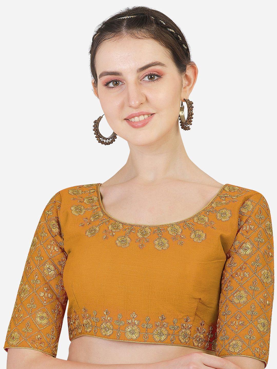 sumaira tex women yellow saree blouse