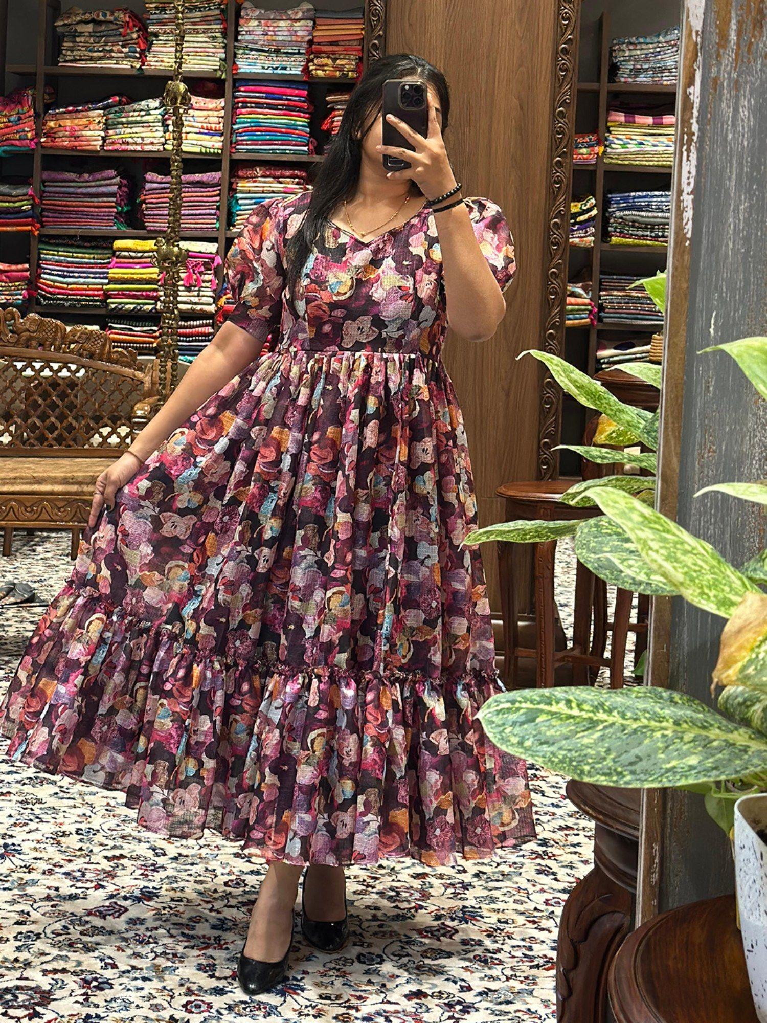 sumathi burgundy floral maxi dress