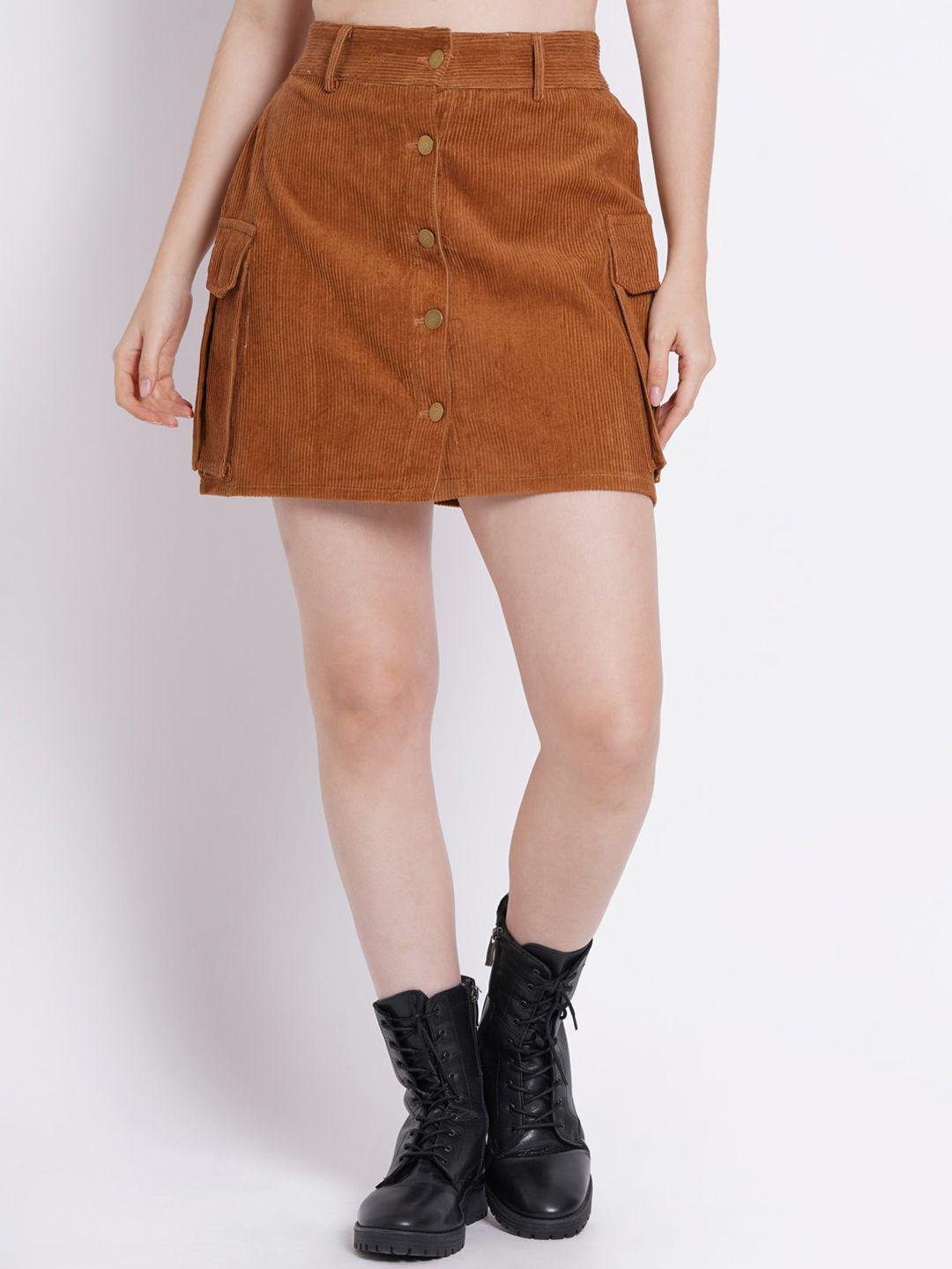 sumavi-fashion corduroy organic cotton straight mini skirt
