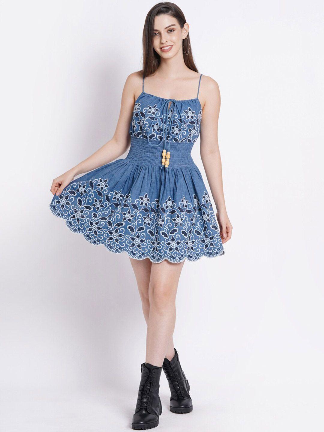 sumavi-fashion-floral-printed-shoulder-straps-organic-cotton-fit-&-flare-dress