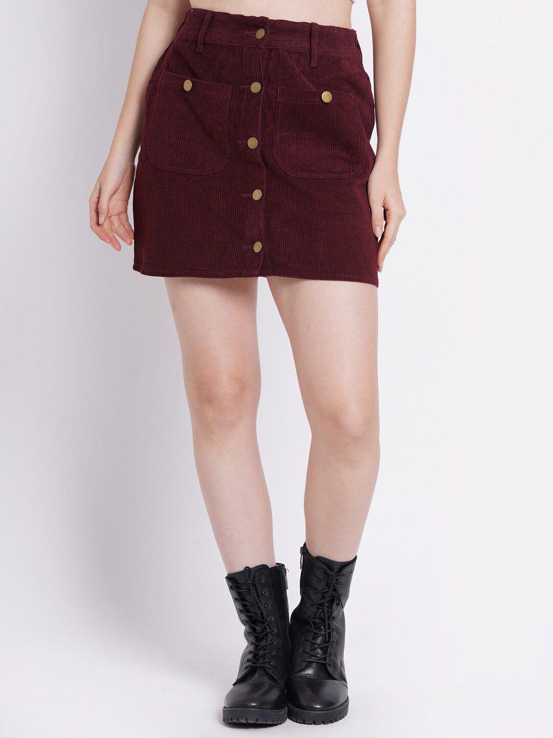 sumavi-fashion corduroy organic cotton straight mini skirt