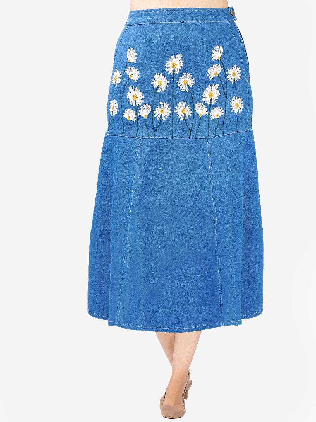sumavi-fashion embroidery a-line maxi skirt