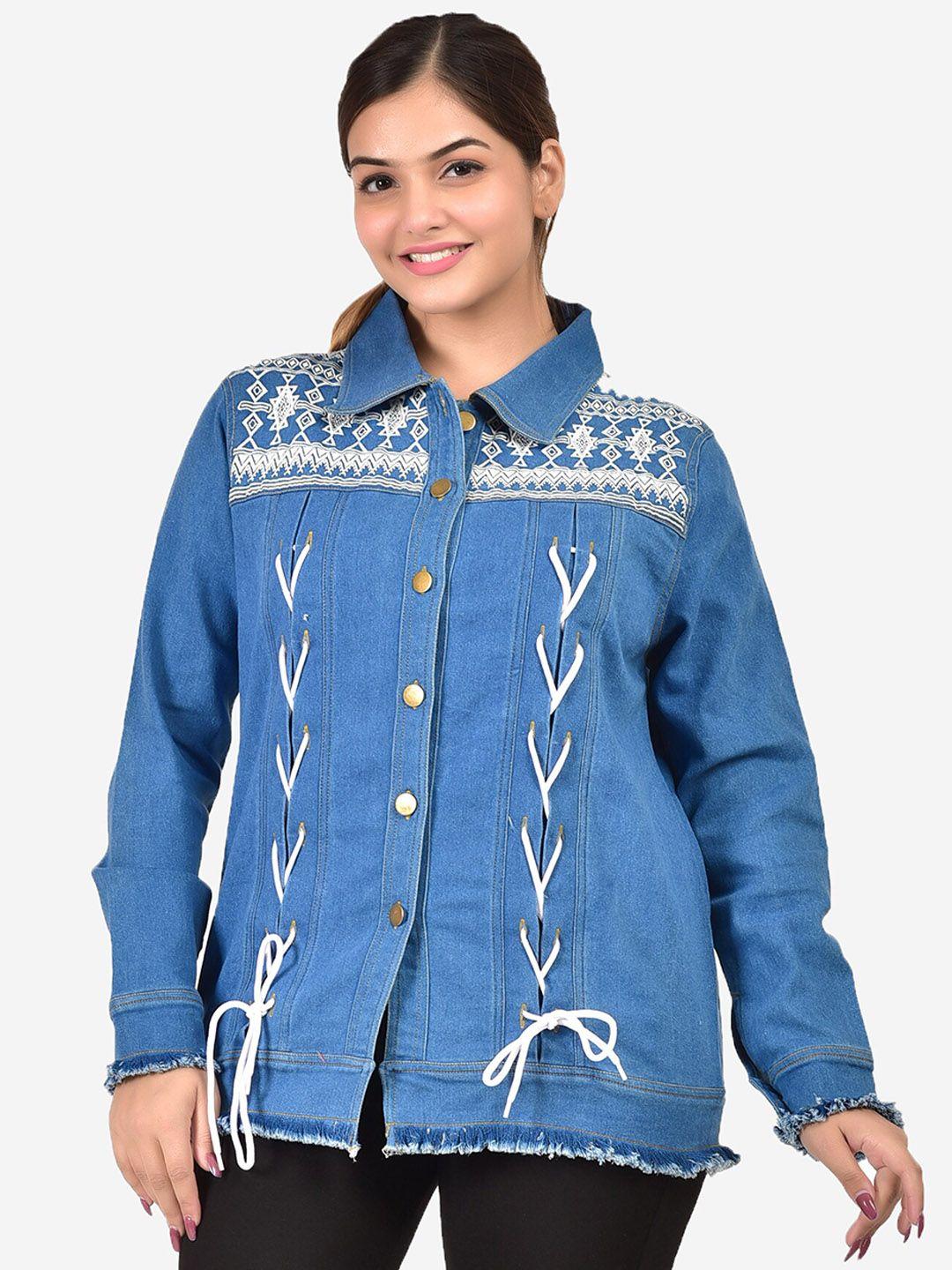 sumavi-fashion printed denim jacket