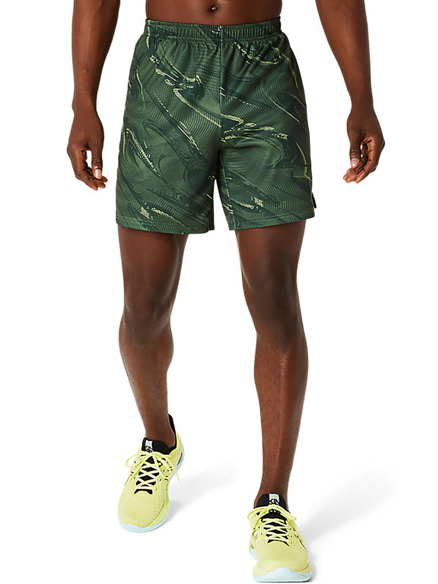 suminagashi motif print 7 in green mens shorts