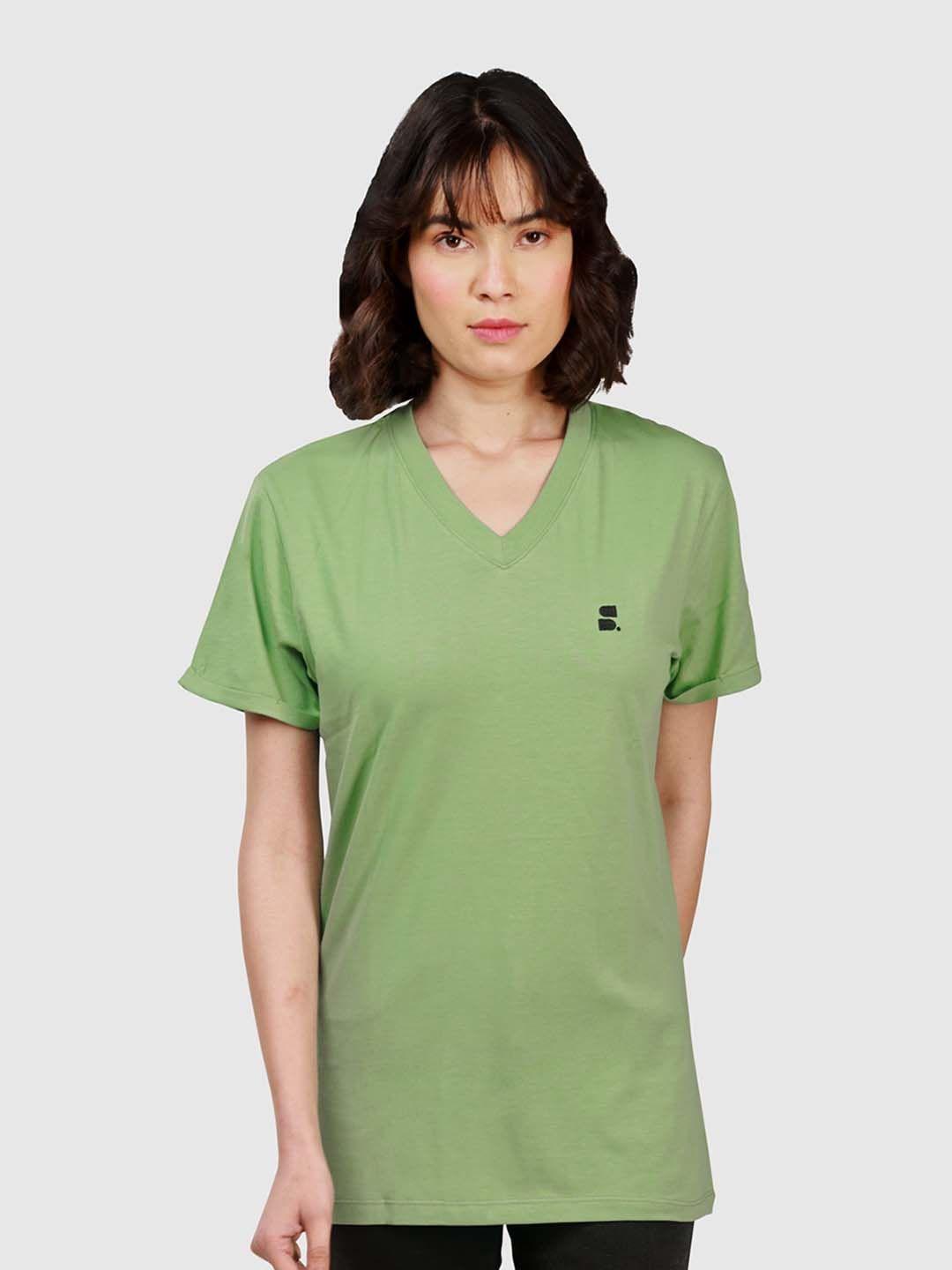 sumiso v-neck pure cotton longline t-shirt