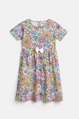 summer dress with floral print for girls - multi
