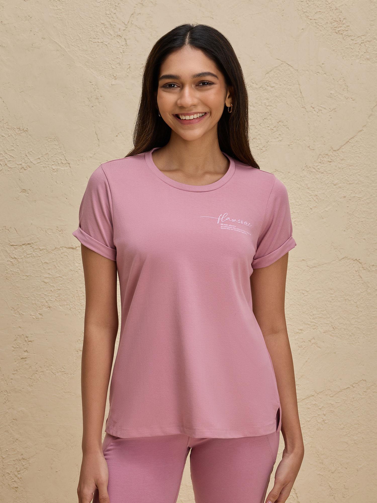 summer essential breathable cotton tee with 2 degree cooling tech-nyle605-mauve