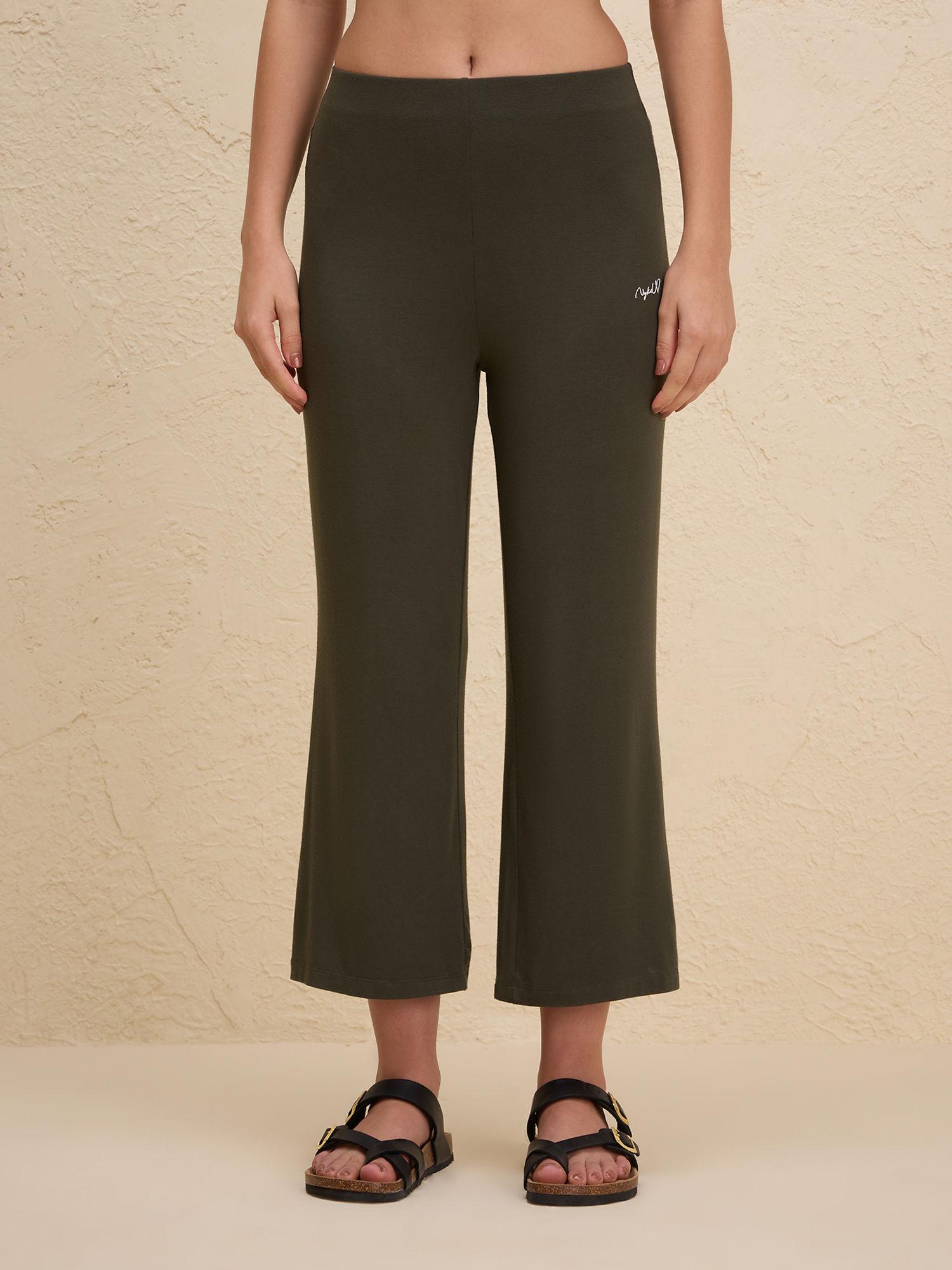 summer essential super soft and comfy modal cropped pants-nyle059-olive