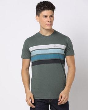 summer fresh striped crew-neck t-shirt