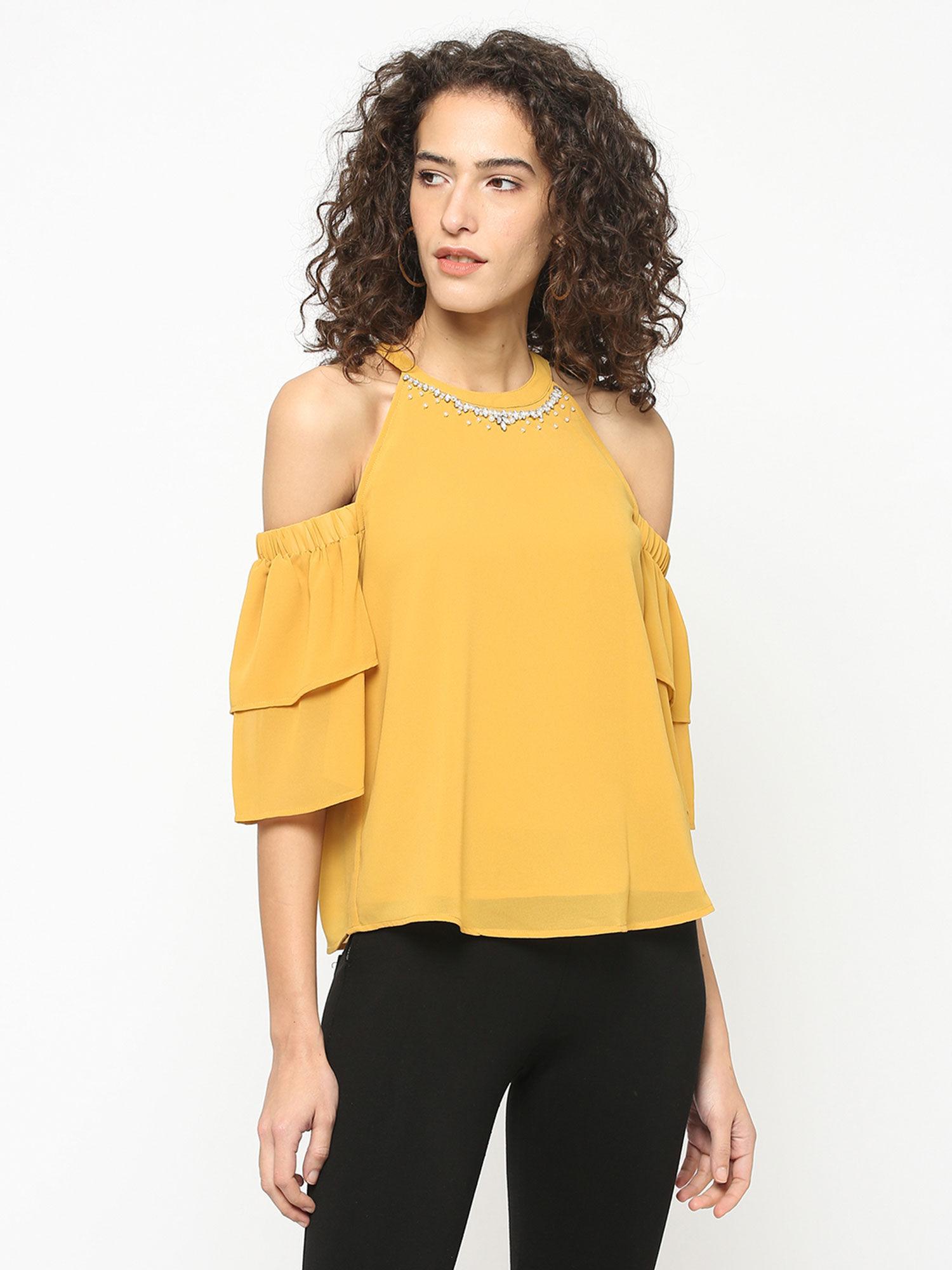 summer party cold shoulder top