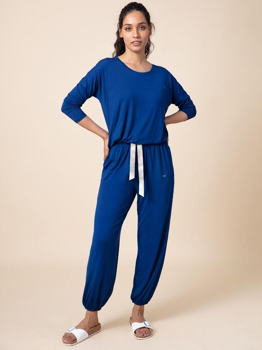 sumptuously soft modal lounge pajama set of 2 nys016-estate blue