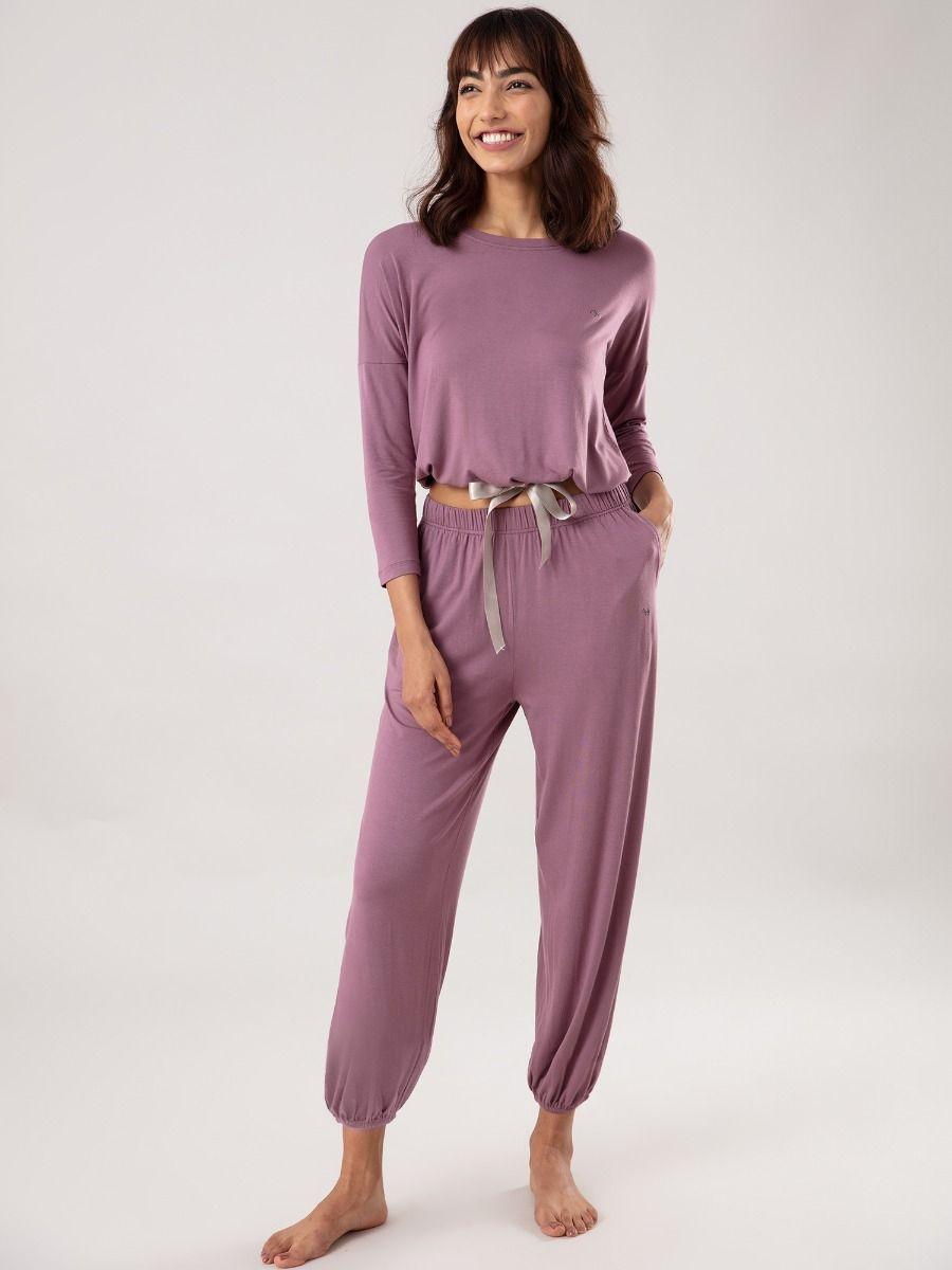 sumptuously soft modal lounge pajama set of 2 nys016-grape shake