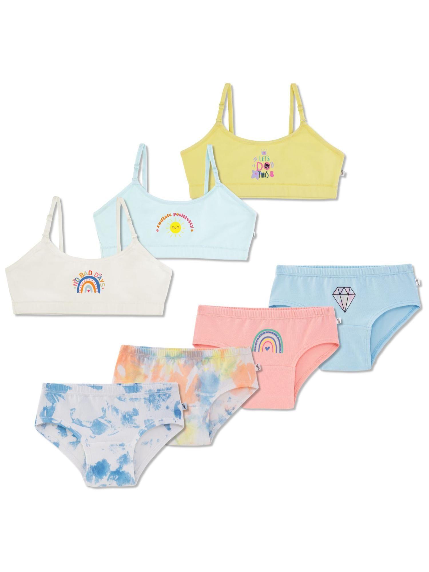 sun bloom 7-pack training bra & underwear (set of 7)