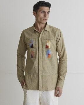 sun & shadows embroidered shirt