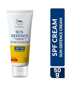 sun defence spf 50 cream with cucumber & jojoba oil extract