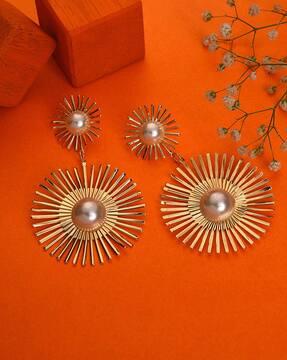 sun-design dangler earrings