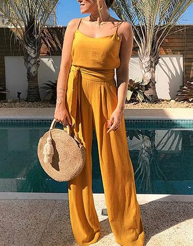 sun drenched mustard yellow jumpsuit