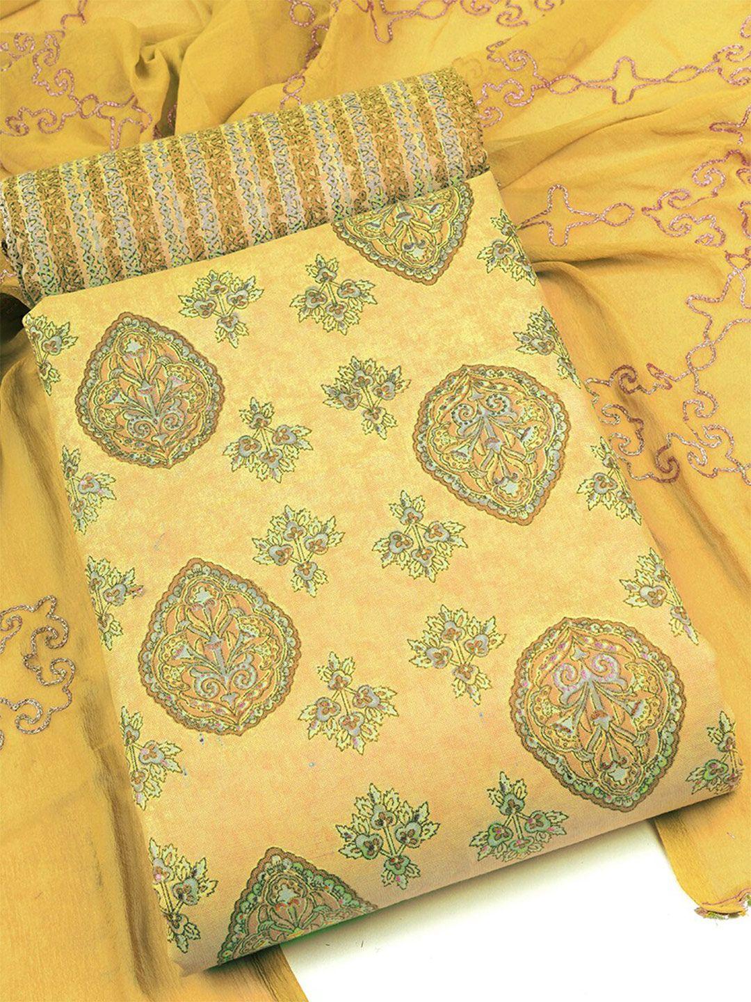 sun fashion and lifestyle ethnic motifs printed unstitched dress material