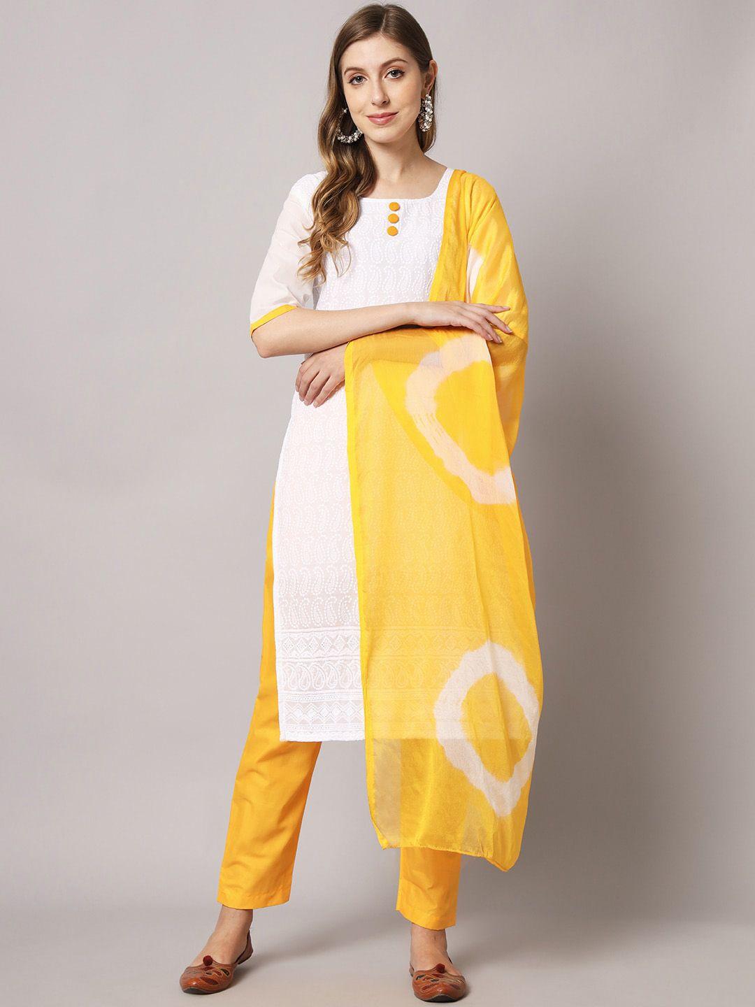 sun fashion and lifestyle paisley embroidered thread work kurta with pyjamas & dupatta